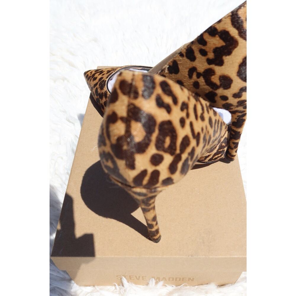 Steve Madden Leopard Pony Hair Pointed Toe Stiletto Heels Pumps Women’s 11 - Picture 7 of 8